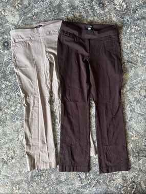 Bundle of 2 Apt. 9 Boot Cut Pants in Brown and Beige